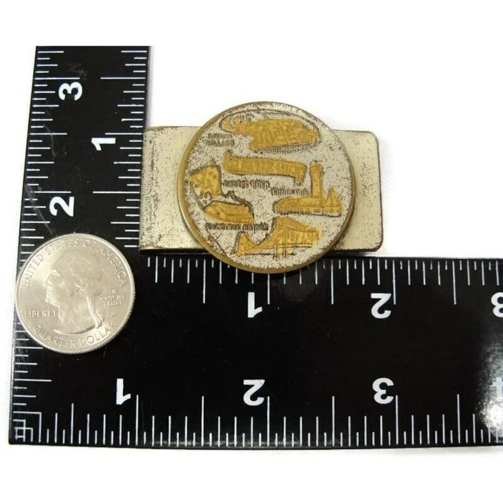 Vintage St. Ignace Michigan Money Clip Men Wallet ID Credit Card Holder